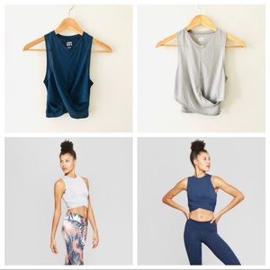 Joy Lab Twist Front Crop Tops - Set of 2
